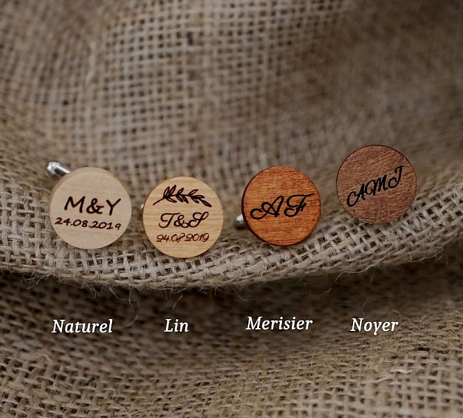 Runde mansjettknapper i tre for &aring; tilpasse 18mm