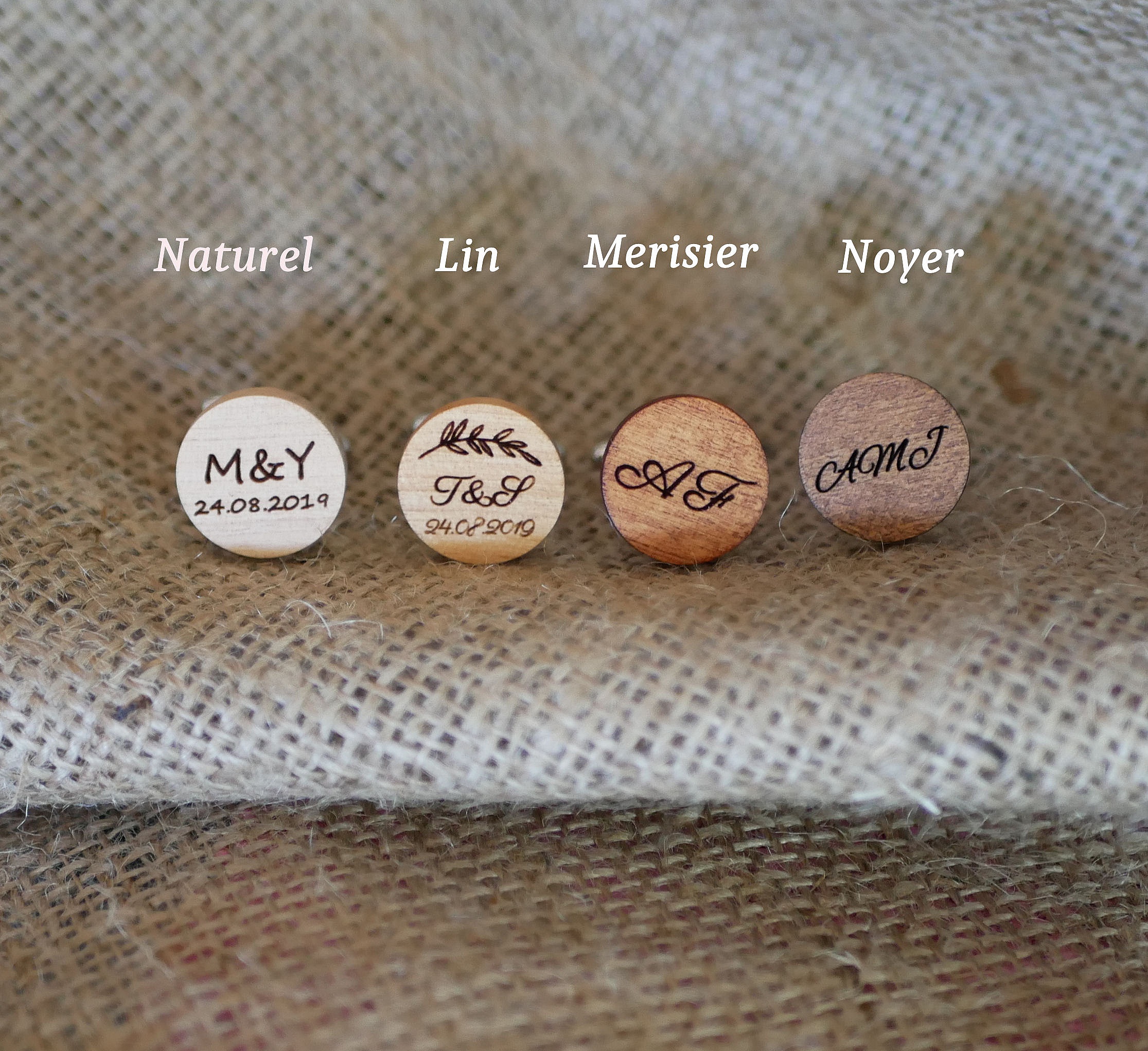 Mansjettknapper i tre sett i alderen bronse 16 mm som kan tilpasses