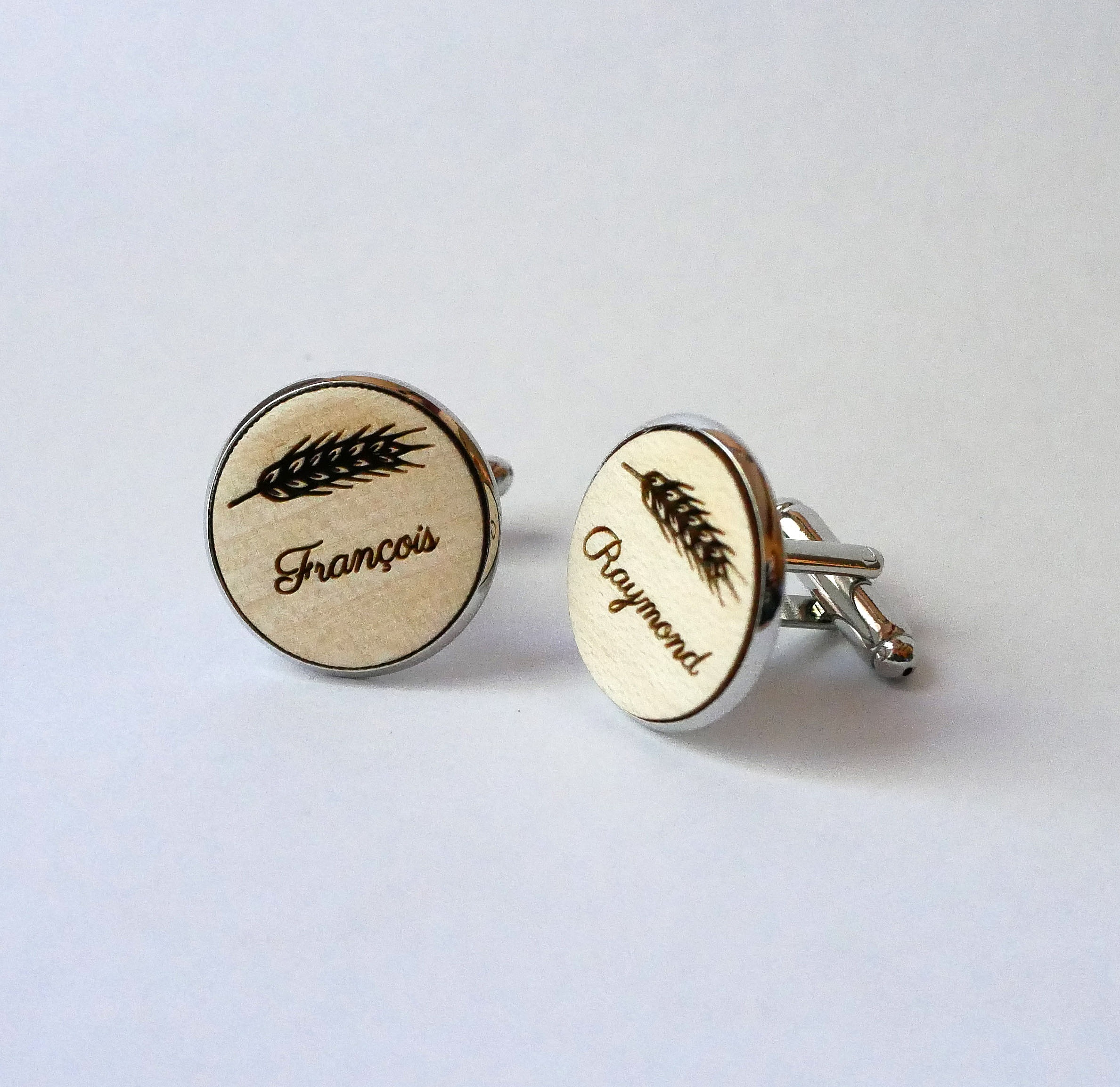 Mansjettknapper cabochon fint tre 20mm tilpassbare