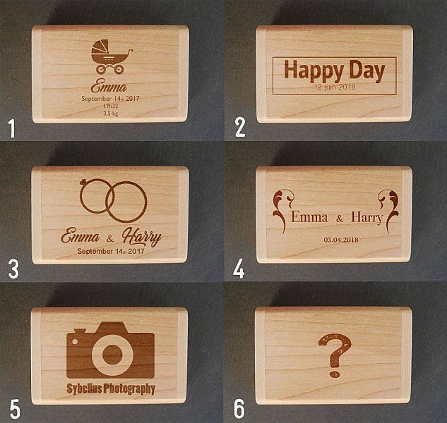 32 GB USB 3.0-n&oslash;kkel i en bambusboks som kan personaliseres med gravering. 