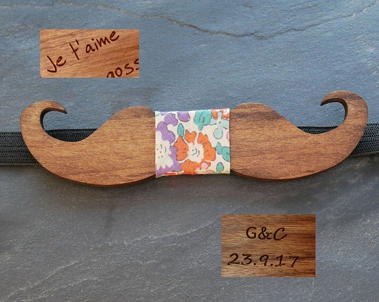 Farget tre Moustache butterfly for &aring; tilpasse laget i Frankrike