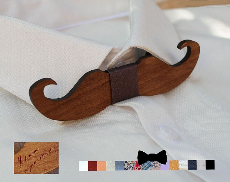 Farget tre Moustache butterfly for &aring; tilpasse laget i Frankrike