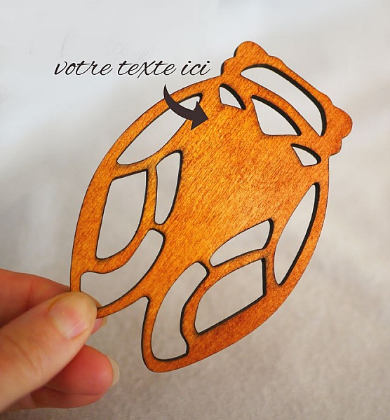 4 Wooden Coasters Wooden Cicades for &aring; personalisere